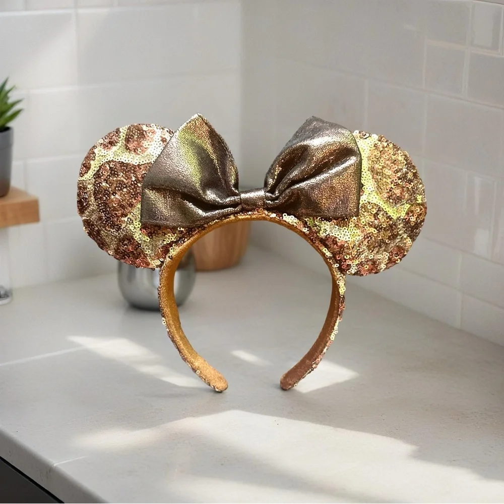 Disney Brown and Gold Kids Mouse Ears Headband